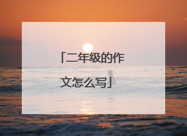 二年级的作文怎么写