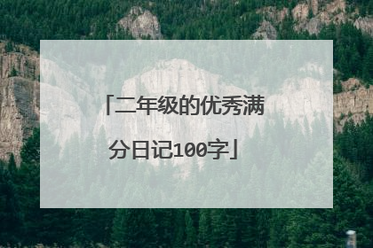 二年级的优秀满分日记100字