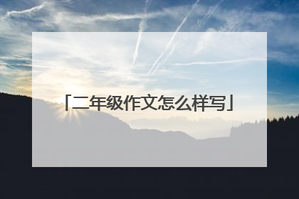 二年级作文怎么样写