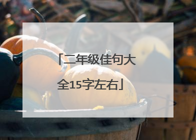 二年级佳句大全15字左右