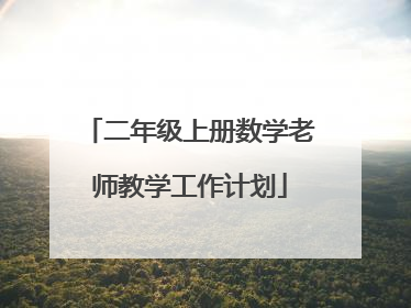 二年级上册数学老师教学工作计划