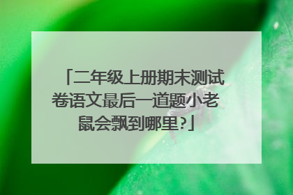 二年级上册期末测试卷语文最后一道题小老鼠会飘到哪里?