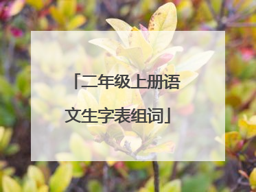 二年级上册语文生字表组词
