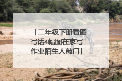 二年级下册看图写话4幅图在家写作业陌生人敲门
