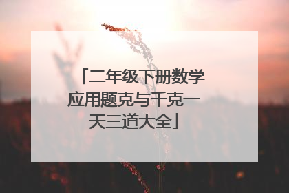 二年级下册数学应用题克与千克一天三道大全