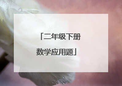二年级下册数学应用题