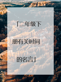 二年级下册有关时间的名言