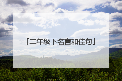 二年级下名言和佳句