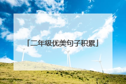 二年级优美句子积累