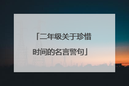 二年级关于珍惜时间的名言警句