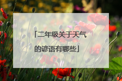 二年级关于天气的谚语有哪些