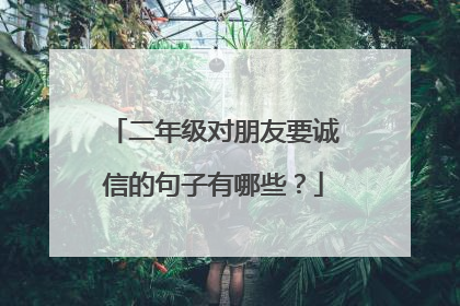 二年级对朋友要诚信的句子有哪些?
