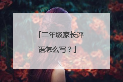 二年级家长评语怎么写?