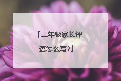 二年级家长评语怎么写?