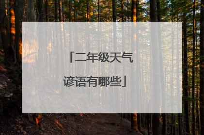 二年级天气谚语有哪些