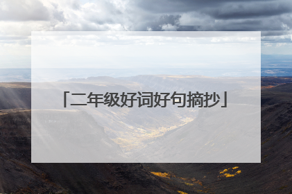 二年级好词好句摘抄