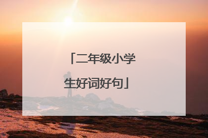 二年级小学生好词好句