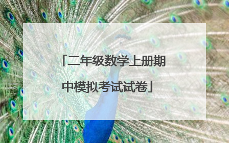 二年级数学上册期中模拟考试试卷