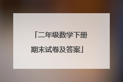二年级数学下册期末试卷及答案