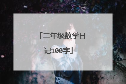 二年级数学日记100字