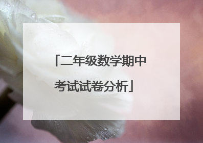 二年级数学期中考试试卷分析