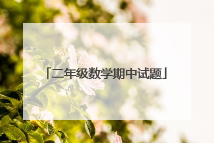 二年级数学期中试题