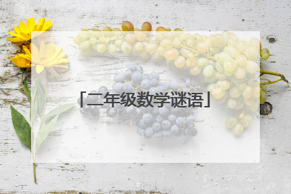 二年级数学谜语