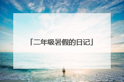 二年级暑假的日记