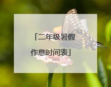 二年级暑假作息时间表