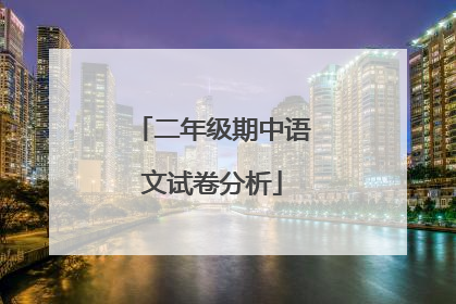 二年级期中语文试卷分析