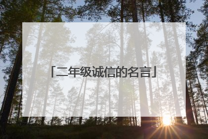 二年级诚信的名言
