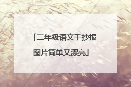 二年级语文手抄报图片简单又漂亮