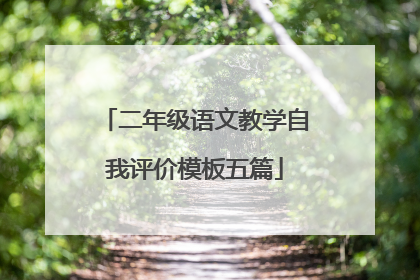二年级语文教学自我评价模板五篇