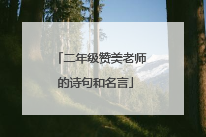 二年级赞美老师的诗句和名言