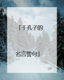 于孔子的名言警句