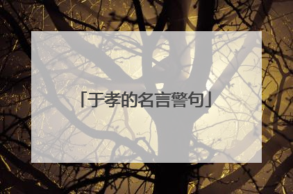 于孝的名言警句