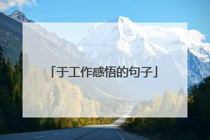 于工作感悟的句子