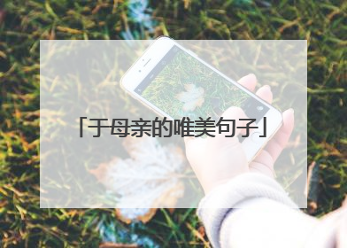 于母亲的唯美句子