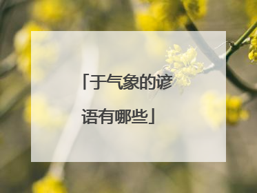 于气象的谚语有哪些