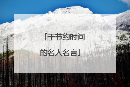 于节约时间的名人名言