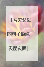 亏欠父母的句子说说发朋友圈