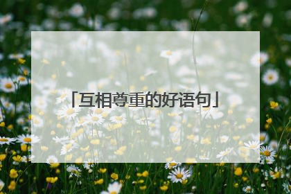 互相尊重的好语句
