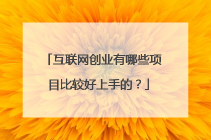 互联网创业有哪些项目比较好上手的?