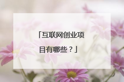互联网创业项目有哪些?