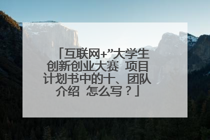 互联网+”大学生创新创业大赛 项目计划书中的十、团队介绍 怎么写?