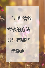 五种绩效考核的方法分别有哪些优缺点