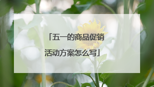 五一的商品促销活动方案怎么写