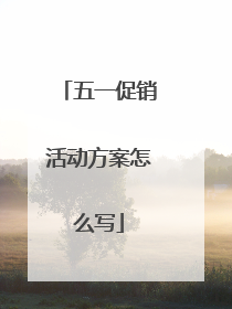 五一促销活动方案怎么写