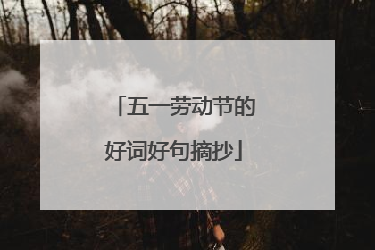 五一劳动节的好词好句摘抄