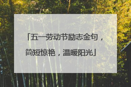 五一劳动节励志金句,简短惊艳,温暖阳光
